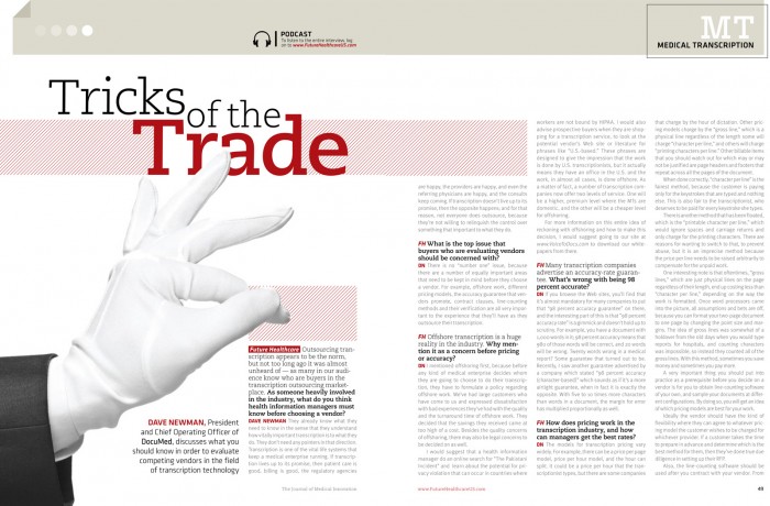 Future Healthcare magazine spread